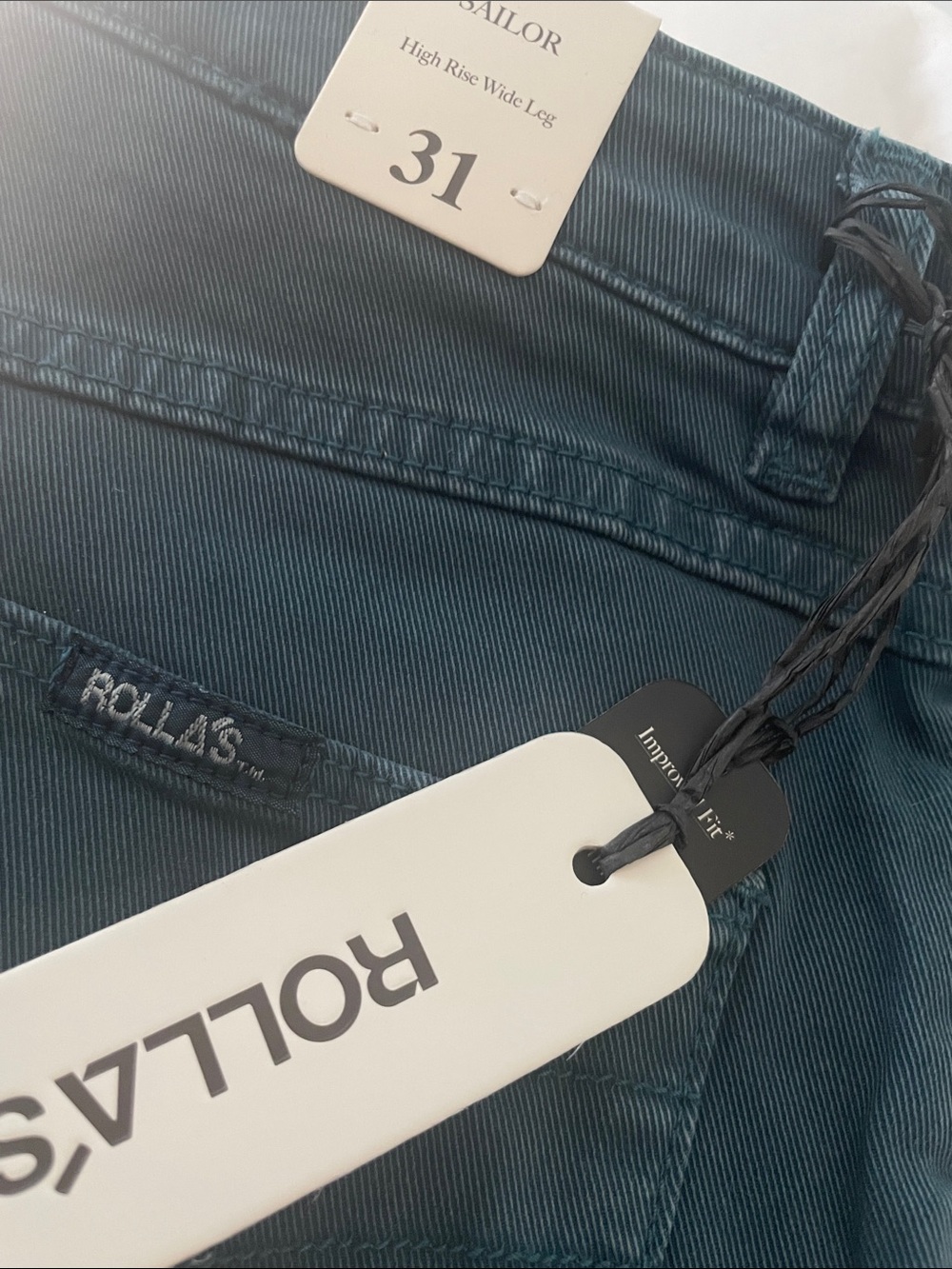 ROLLA'S Sailor High-Rise Wide-Leg Jeans Petrol 31 - Picture 4 of 4